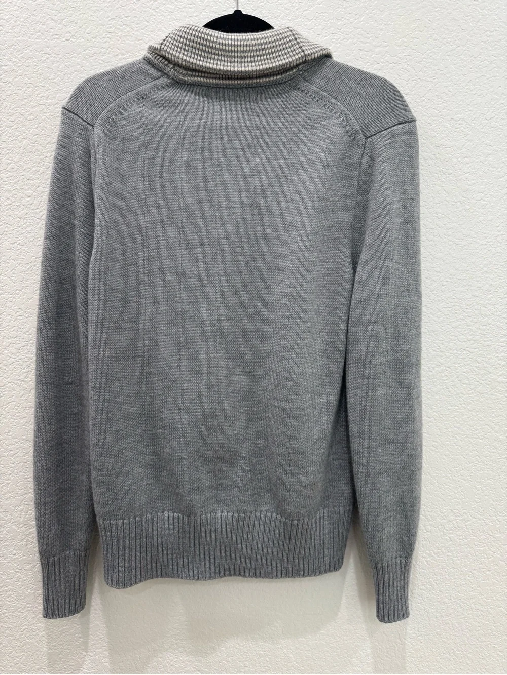 Banana Republic Mad Men Merino Wool Shawl Cardigan Sweater Gray Mens Medium